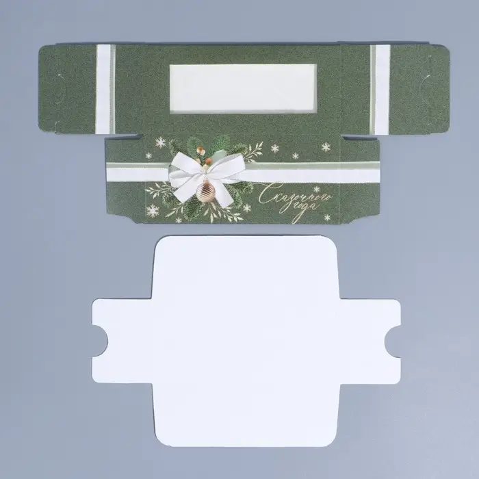 Коробочка для макарун &laquo;Новогодний шик&raquo; 12 х 5,5 х 5,5 см