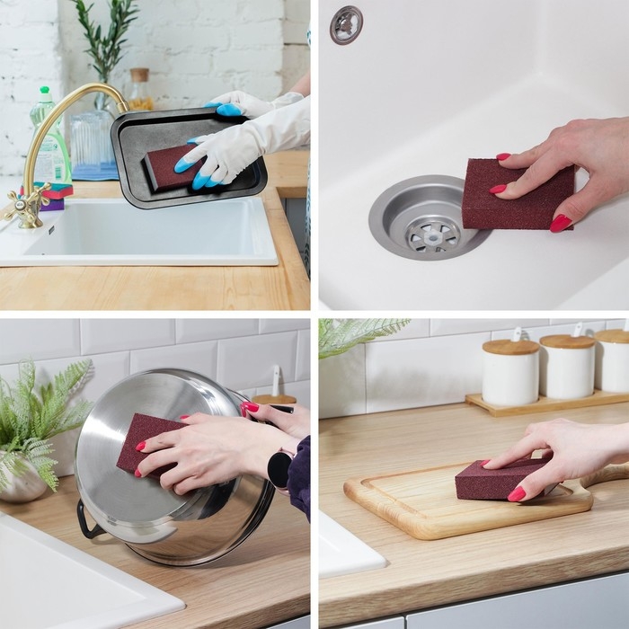 Губки для посуды Raccoon «Чудо-губка», 2 шт, чистящие,10,5×7×5 см Губки для посуды Raccoon «Чудо-губка», 2 шт, чистящие,10,5×7×5 см