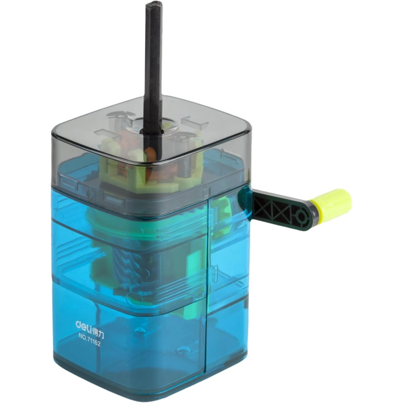 Точилка механическая Deli, вертикальн. подача, 1 отв.,полипропил. уп.,синий