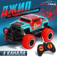 Джип радиоуправляемый &laquo;Граффити&raquo;, работает от батареек, цвет красный