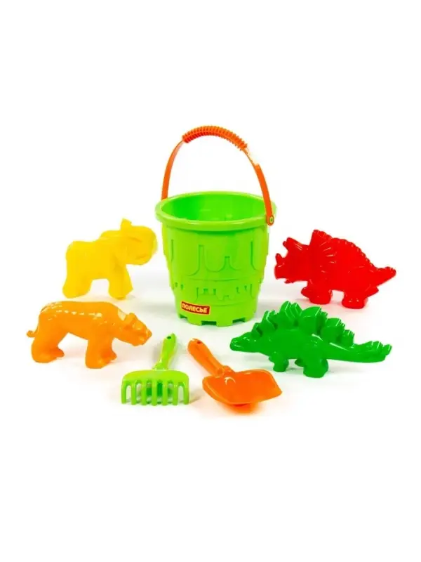 Набор игрушек для песочницы, 7 предметов: ведро, лопатка, грабельки, формочки, МИКС
