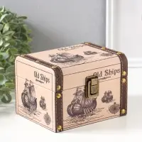 Шкатулка дерево "Старый корабль" набор 3 шт 8,5х12х8,5 12,5х15х11,5 18х15,5х13 см