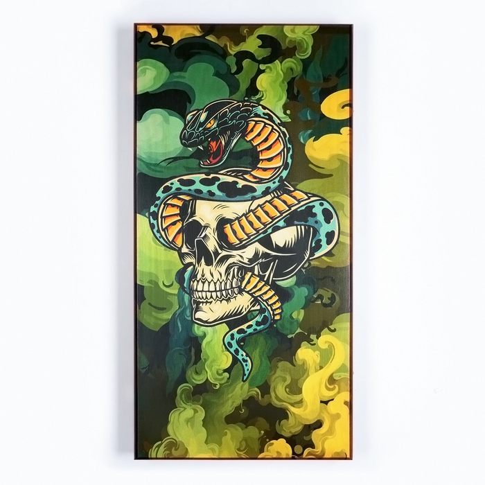 Нарды деревянные большие, с шашками Нарды деревянные большие, с шашками "Змея с Черепом", настольная игра, 60 х 60 см