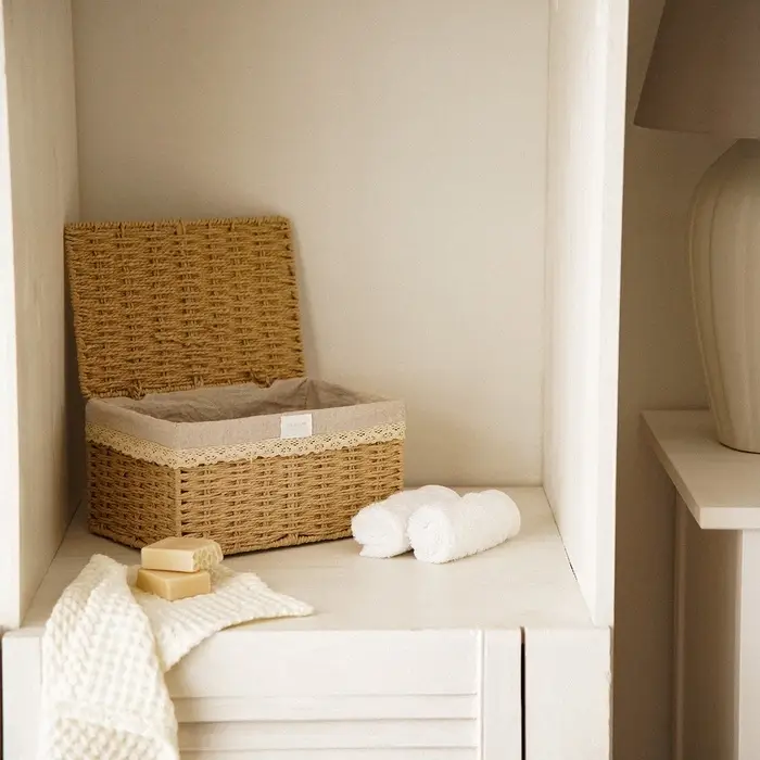 Корзина для хранения SL Home, плетёная, ручной работы, 30&times;20&times;15.5 см