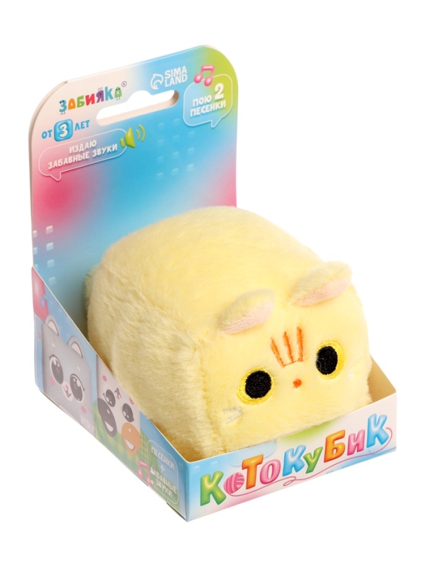 ЗАБИЯКА Музыкальная игрушка  ЗАБИЯКА Музыкальная игрушка "Котокубик" звук, цвет бежевый