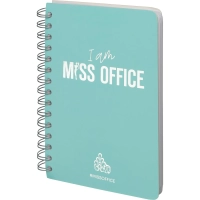 Тетрадь общая А5 Attache Miss Office 128л клетка гребень голубой с серебром