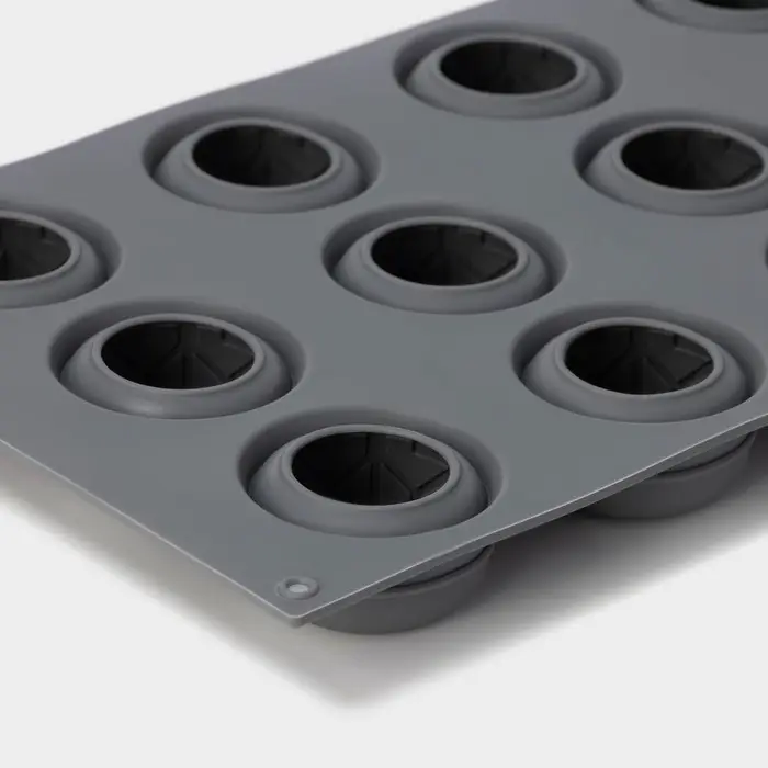 Форма для выпечки и муссовых десертов KONFINETTA &laquo;Паутина&raquo;, силикон, 29.5&times;17.5&times;2.5 см, 12 ячеек (4.2&times;2.5 см), серая