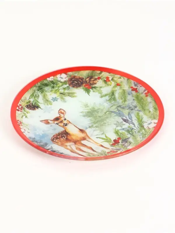 Тарелка новогодняя плоская &laquo;Лесная сказка&raquo;, d=20 см