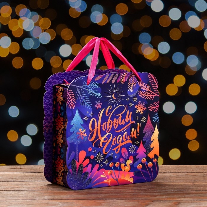 Новый год. Коробка подарочная складная Новый год. Коробка подарочная складная "Шервуд" 23 х 9,8 х 24 см.