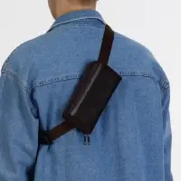 Сумка мужская на плечо TEXTURA, портмоне-клатч, на молнии, коричневая