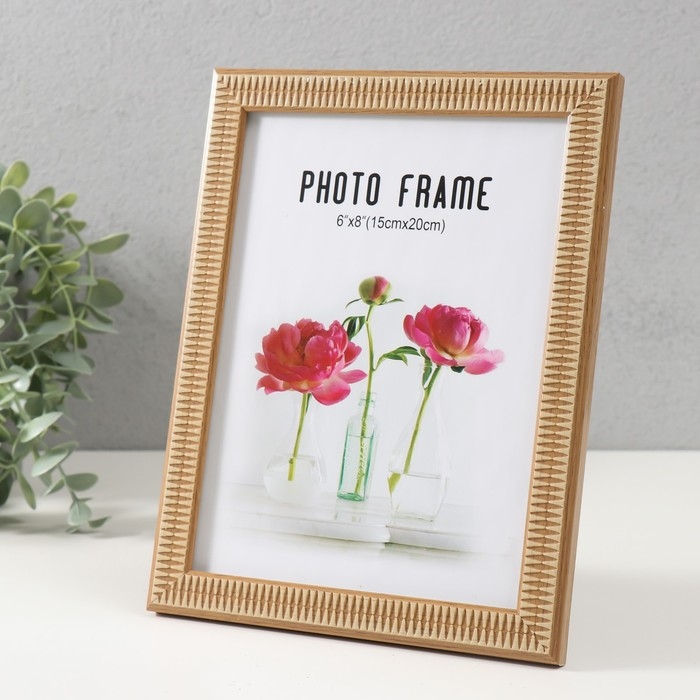 Фоторамка пластик 15х20 см Фоторамка пластик 15х20 см "Вытянутый ромб из дерева" 17х22 см