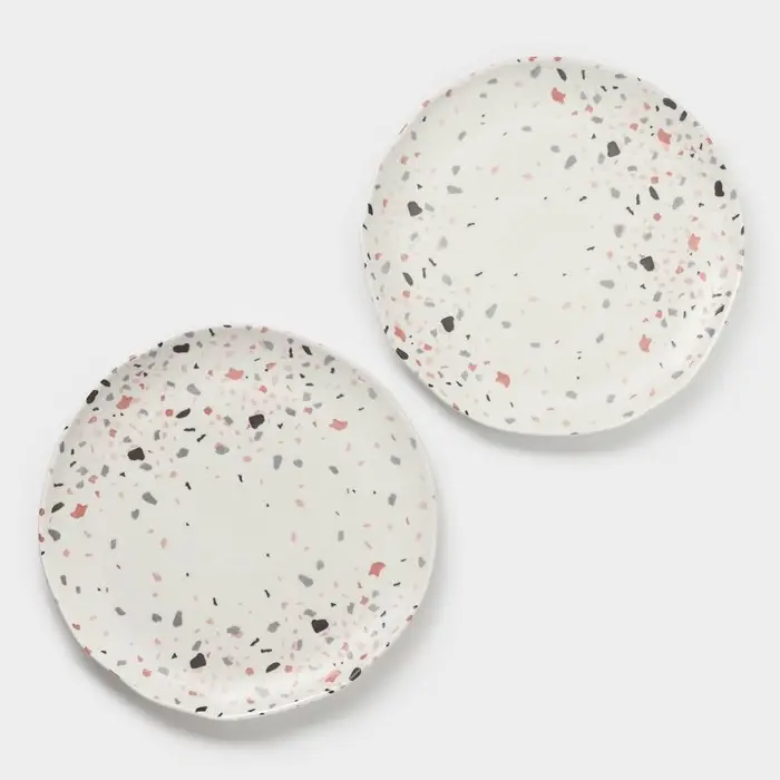 Тарелки Magistro Terazzo, d=27 см, набор 2 шт., фарфор, белые