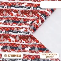 Бумага упаковочная новогодняя глянцевая &laquo;Лесной Новый год&raquo;, 70&times;100 см, 1 лист