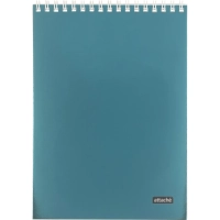 Блокнот А5 60л Attache Metallic Голубой клетка, греб, картон, фольга