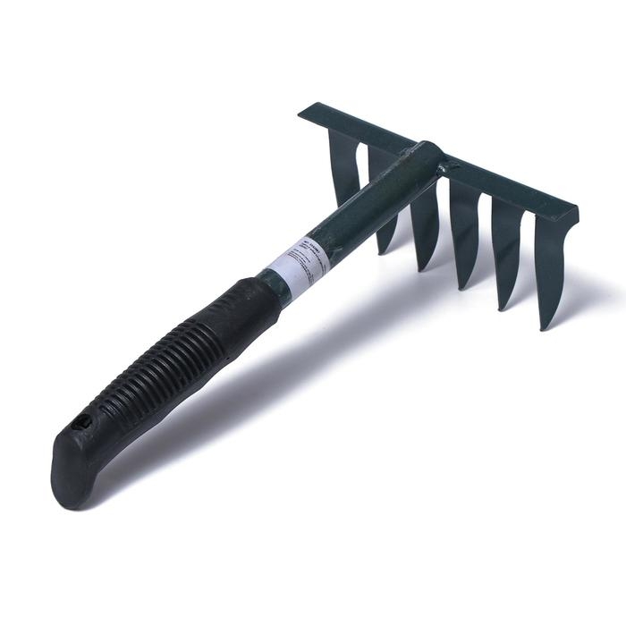 Малые прямые грабли, 6 витых зубцов, длина 40 см, металл, металлическая ручка Малые прямые грабли, 6 витых зубцов, длина 40 см, металл, металлическая ручка