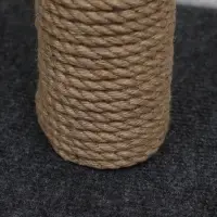 Домик для животных с когтеточкой, 32&times;32&times;64 см, с полкой, джут, серый