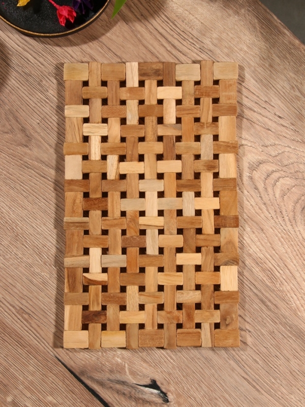 Коврик из тикового дерева, 30х20х0,7 см