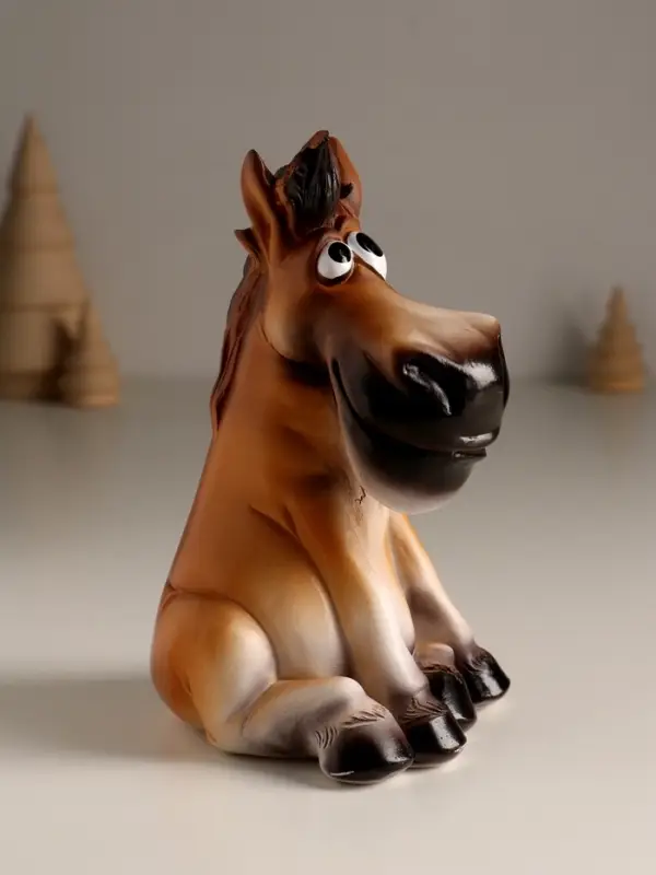 Копилка полистоун "Улыбающийся конь" 10х9х14,5 см