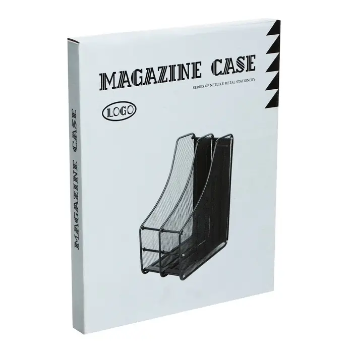 Лоток для бумаг вертикальный, металлическая сетка, 2 отделения, чёрный