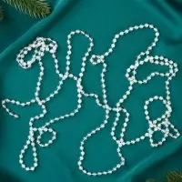 Бусы на ёлку &laquo;Льдинка&raquo;, длина 2.7 м, d=5 мм, прозрачные, перламутровые