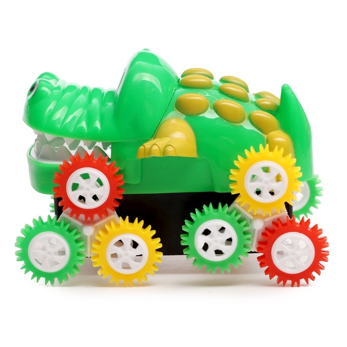 Машинка-перевёртыш «Крокодил», работает от батареек, цвет зеленый