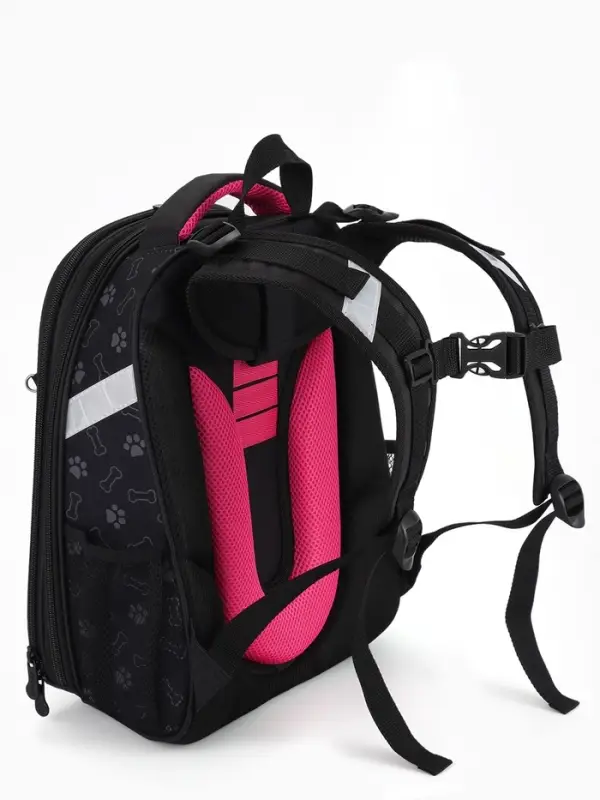 Рюкзак школьный для девочки &laquo;Собачка&raquo;, Stavia, эргономичная спинка, 30&times;16&times;38 см, чёрный