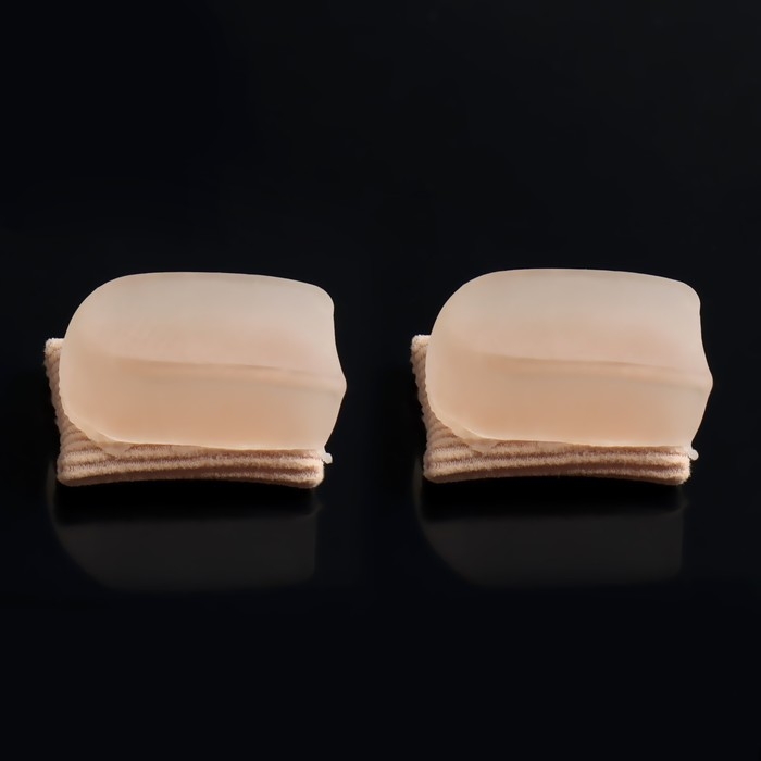 Корректоры - разделители для больших пальцев, на манжете, силиконовые, 3,5 × 2,5 см, пара, цвет бежевый Корректоры - разделители для больших пальцев, на манжете, силиконовые, 3,5 × 2,5 см, пара, цвет бежевый