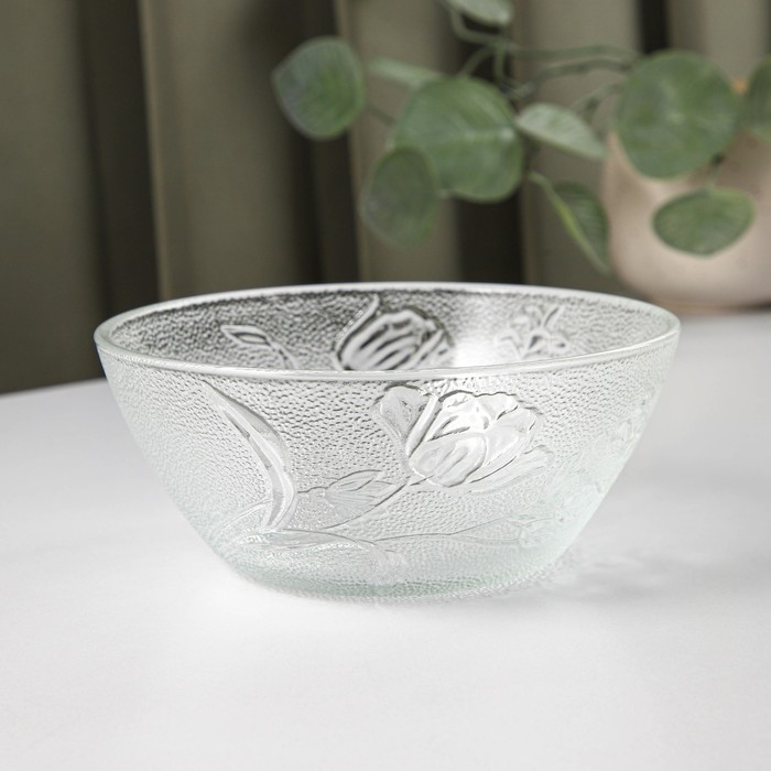 Набор стеклянных салатников на подставке &laquo;Вирго&raquo;, 330 мл, d=12,5 см, 6 шт