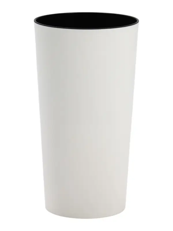 Кашпо со вставкой 19х19х36 см (вставка 4 л) "КАМЕЛИЯ 3" белый