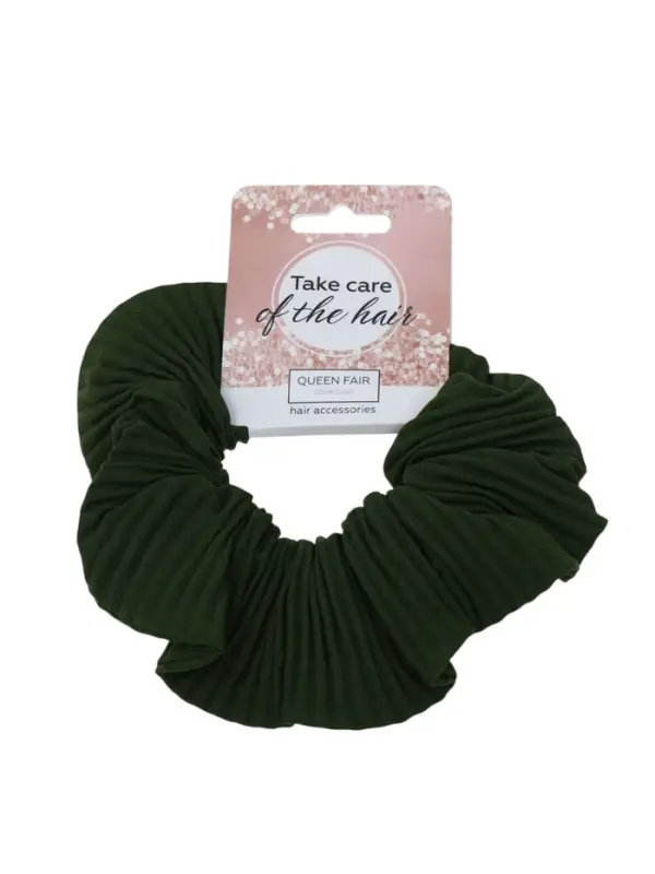 Резинка для волос QF &laquo;Орбита&raquo;, жатка классика, 12 см, зелёная