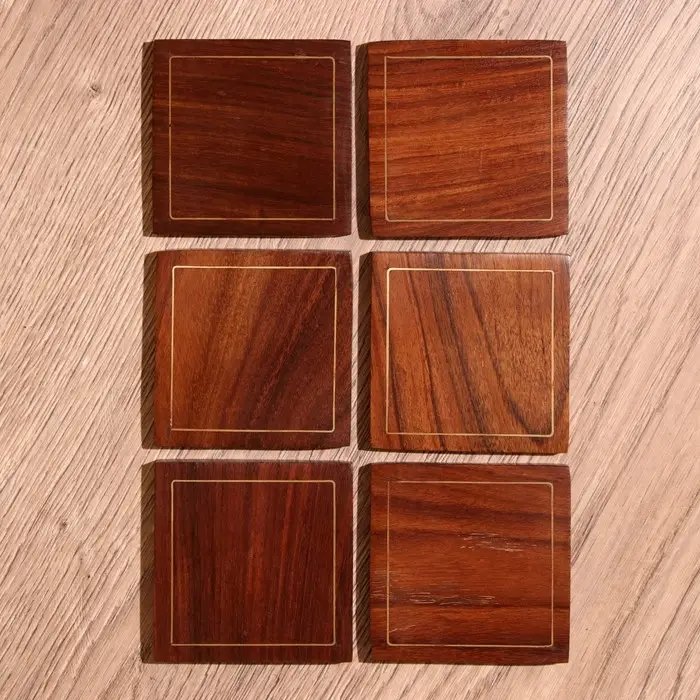 Подставки под горячее, 6 шт., 10&times;8&times;8 см, дерево шишам