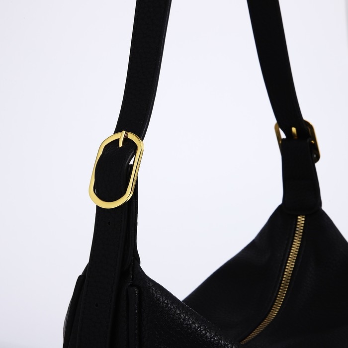 Сумка-багет на молнии, цвет чёрный Сумка-багет на молнии, цвет чёрный