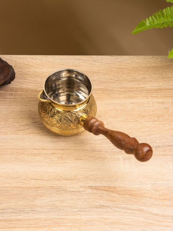 Турка Турка "Золотые узоры" латунь, с деревянной ручкой