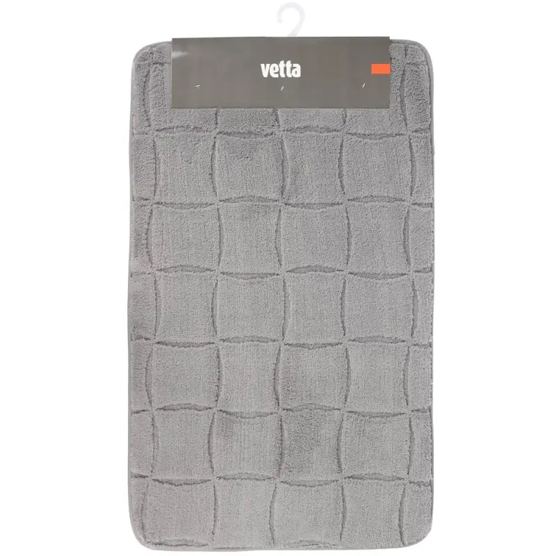 Коврик для ванной тм VETTA Рикард, вельвет, губка 0,8 см, полиэстер, 50х80 см, графит
