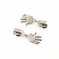 Бегунок для молнии &laquo;Спираль&raquo;, №7, &laquo;Ладонь&raquo;, 10 шт., цвет никель