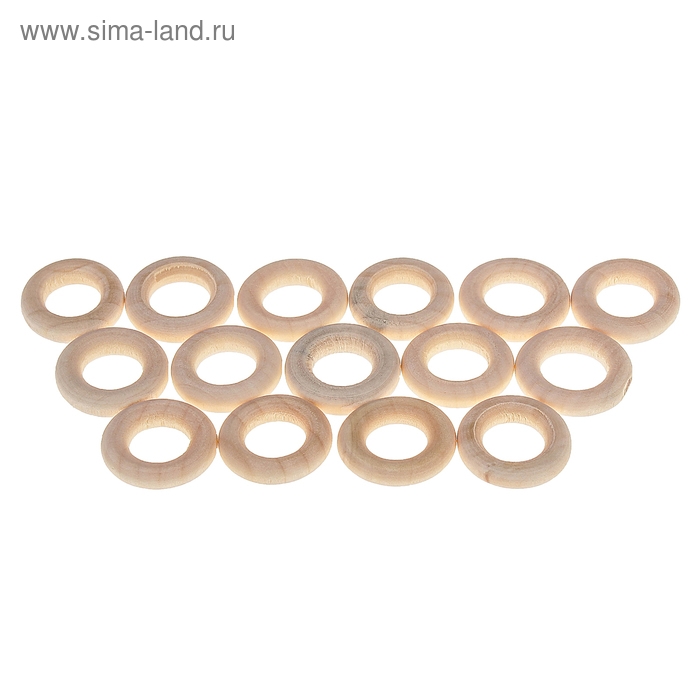 Кольца деревянные d=20 мм (набор 15 шт) без покрытия Кольца деревянные d=20 мм (набор 15 шт) без покрытия
