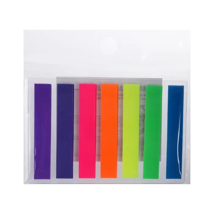 Блок - закладка с липким краем, 8×45 мм, пластик, 7 цветов по 20 листов, флуоресцентные Блок - закладка с липким краем, 8×45 мм, пластик, 7 цветов по 20 листов, флуоресцентные