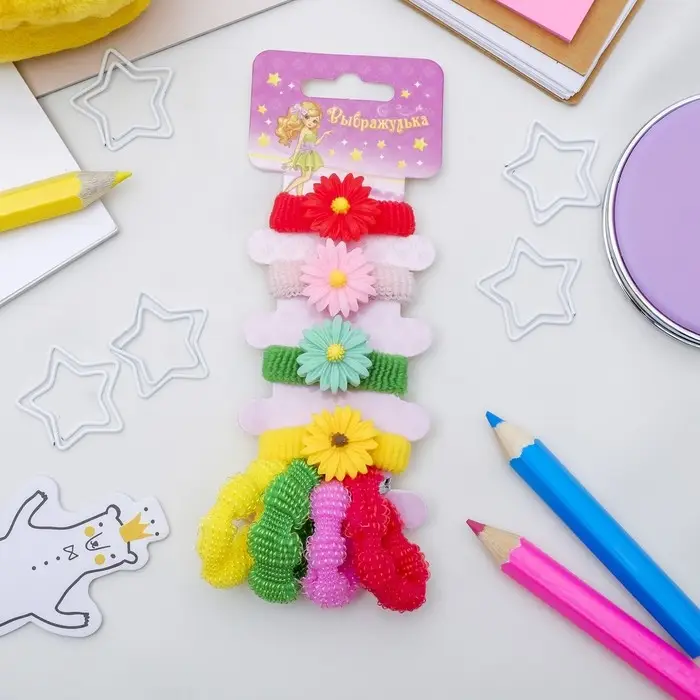 Резинка для волос  Резинка для волос "Прелесть" (набор 8 шт) цветик