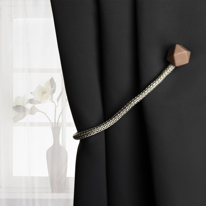 Подхват для штор «Камушки», d = 3 × 46 см, цвет горчичный/пудровый Подхват для штор «Камушки», d = 3 × 46 см, цвет горчичный/пудровый