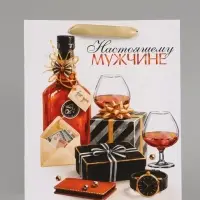 Пакет подарочный &laquo;Настоящему мужчине&raquo;, 23&times;27&times;11.5 см