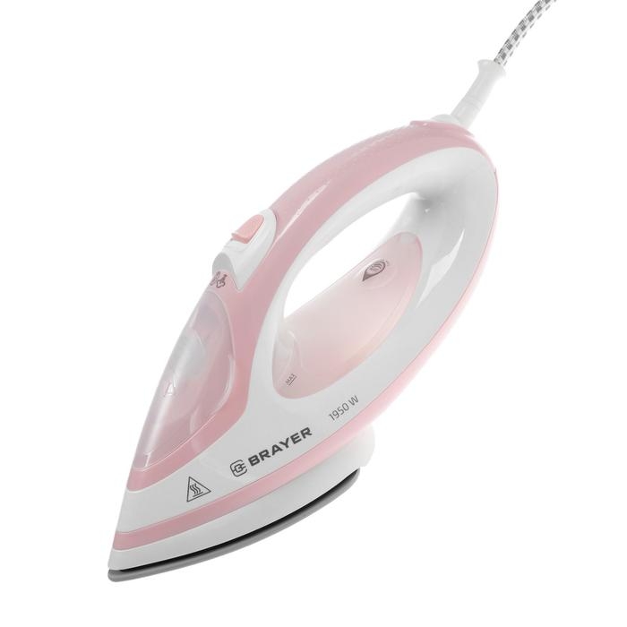 Утюг-отпариватель BRAYER 4080BR, 1950 Вт, керамическая подошва, 25 г/мин, 250 мл, розовый Утюг-отпариватель BRAYER 4080BR, 1950 Вт, керамическая подошва, 25 г/мин, 250 мл, розовый