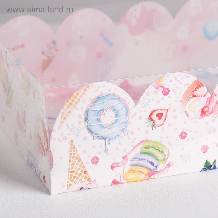Коробка для печенья, кондитерская упаковка с PVC крышкой, «Вкусности», 20 х 30 х 8 см Коробка для печенья, кондитерская упаковка с PVC крышкой, «Вкусности», 20 х 30 х 8 см