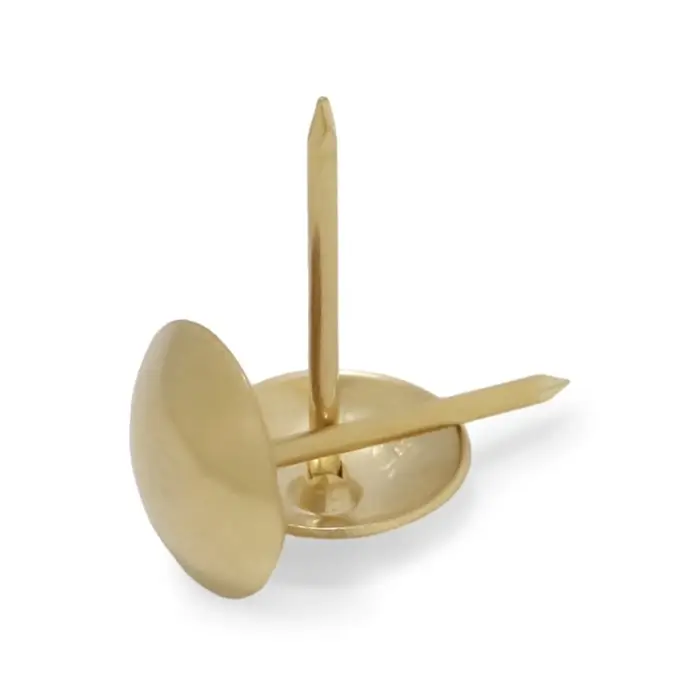 Гвозди ТУНДРА, декоративные, обивочные, 10×18.5 мм, золото, фасовка 50 шт.