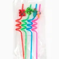 Трубочки для коктейля "Пиксели" набор 4 шт