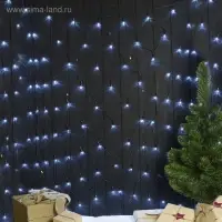 Гирлянда &laquo;Сеть&raquo; 2&times;1.5 м, IP44, УМС, тёмная нить, 192 LED, свечение белое, 220 В