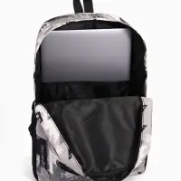 Рюкзак школьный на молнии, с карманами, с абстрактным принтом, размер 30&times;13&times;42 см, серый