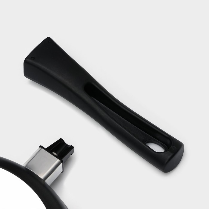 Сковорода «Традиция», d=22 см, стеклянная крышка, съёмная ручка, антипригарное покрытие, цвет чёрный Сковорода «Традиция», d=22 см, стеклянная крышка, съёмная ручка, антипригарное покрытие, цвет чёрный