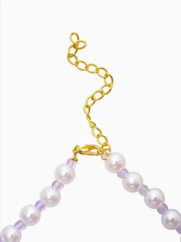 Набор детский "Выбражулька" 2 пред-а: бусы, браслет, мармеладный мишка, бело-фиолетовый