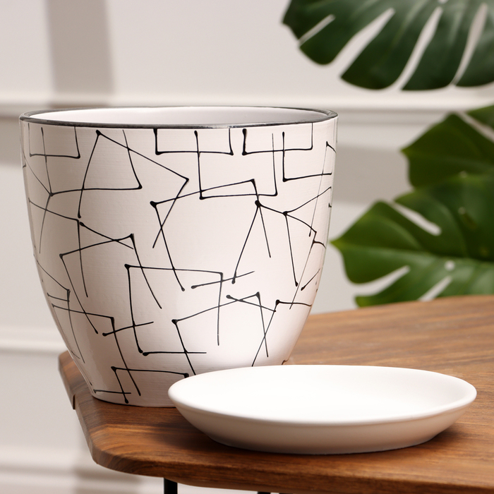 Горшок цветочный Иллюзия белая 5 л Горшок цветочный Иллюзия белая 5 л