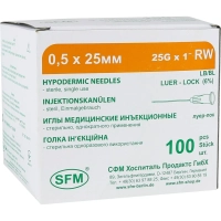 Игла инъекционная 25G (0,5х25 мм) SFM 100шт/уп.